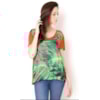 CHOLET - BLUSA M/C FRENTE ESTAMPA FOLHAS - LARANJA