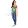 CHOLET - BLUSA M/C FRENTE ESTAMPA FOLHAS - LARANJA