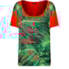 CHOLET - BLUSA M/C FRENTE ESTAMPA FOLHAS - LARANJA