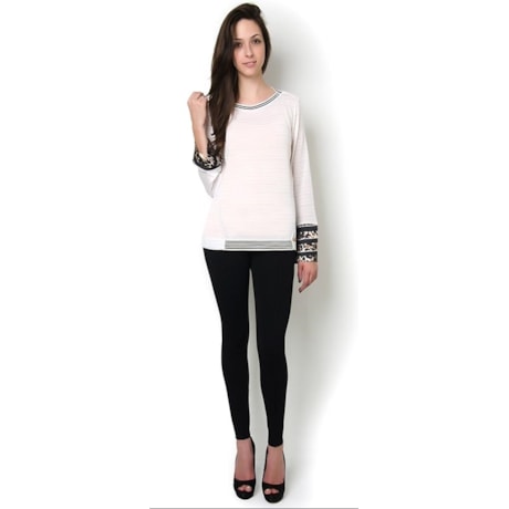 CHOLET - BLUSA MALHA C/ ESTAMPA M/L - OFF WHITE CHOLET - BLUSA MALHA C/ ESTAMPA M/L - OFF WHITE