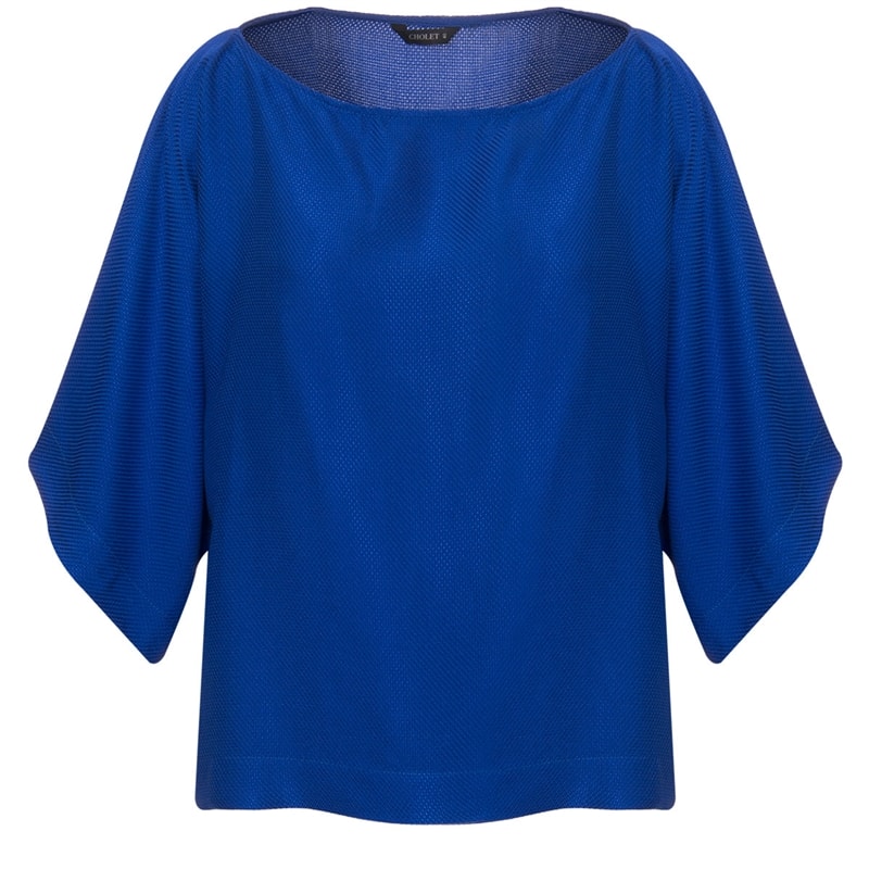 CHOLET - BLUSA MANGA KIMONO VISCOSE TEXTURA - AZUL