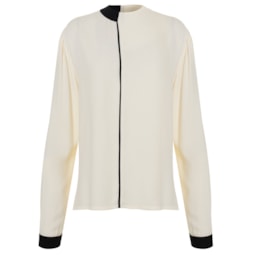 CHOLET - BLUSA MANGA LONGA COM VIES OFF WHITE