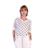 CHOLET - Blusa Mix de Tecidos Off White Bolinhas