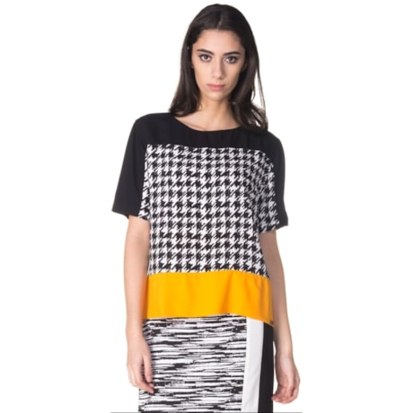 CHOLET - BLUSA PIED POULE BARRADO COLOR - P&B