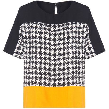 CHOLET - BLUSA PIED POULE BARRADO COLOR - P&B