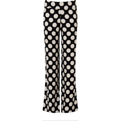 CHOLET - CALÇA PANTALONA CREPE BOLAS - P&B CHOLET - CALÇA PANTALONA CREPE BOLAS - P&B