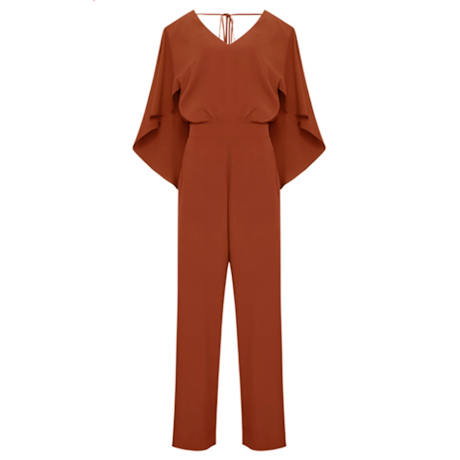 CHOLET - MACACAO FLARE DE VISCOSE COM CAPA TERRACOTA CHOLET - MACACAO FLARE DE VISCOSE COM CAPA TERRACOTA