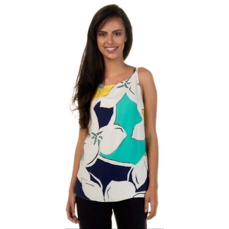 CHOLET - REGATA CREPE ESTAMPA FLORAL ARTSY - OFF WHITE