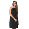 CHOLET - VESTIDO CURTO DE CREPE ACETINADO - PRETO