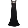 CHOLET - VESTIDO DE FESTA LONGO BUSTO RENDA E TULE - PRETO