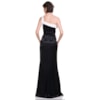 CHOLET - VESTIDO DE FESTA LONGO CREPE ACETINADO BICOLOR UM OMBRO SÓ - PRETO