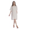 CHOLET - Vestido de Linho com Detalhe Recorte Off White CHOLET - Vestido de Linho com Detalhe Recorte Off White
