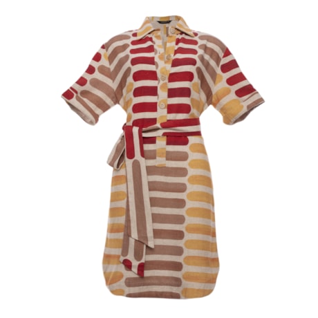 CHOLET - VESTIDO DE LINHO SOLTINHO DE LISTRAS BICOLOR CHOLET - VESTIDO DE LINHO SOLTINHO DE LISTRAS BICOLOR