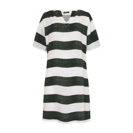 CHOLET -  Vestido de Viscose Listrado com cinto macrame CHOLET -  Vestido de Viscose Listrado com cinto macrame