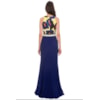 CHOLET - VESTIDO LONGO CORPO ESTAMPA ORQUIDEA - AZUL ROYAL