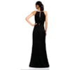 CHOLET - VESTIDO LONGO DE CREPE ACETINADO - PRETO