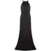 CHOLET - VESTIDO LONGO DE CREPE ACETINADO - PRETO
