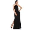 CHOLET - VESTIDO LONGO DE CREPE ACETINADO - PRETO