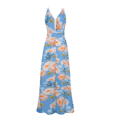 CHOLET - Vestido Longo Maxi Floral com tule