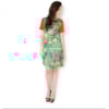 CHOLET - VESTIDO M/C FRENTE ESTAMPA FOLHAS - LARANJA