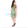 CHOLET - VESTIDO M/C FRENTE ESTAMPA FOLHAS - LARANJA