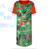 CHOLET - VESTIDO M/C FRENTE ESTAMPA FOLHAS - LARANJA