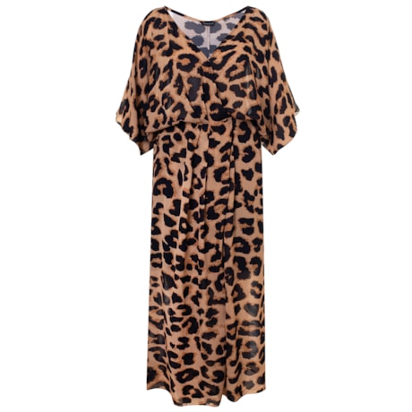 CHOLET - VESTIDO MIDI ESTAMPADO CASHEQUERE ANIMAL PRINT