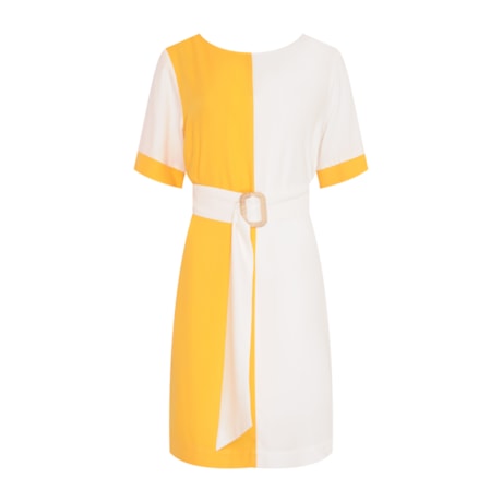 CHOLET - VESTIDO SOLTINHO BICOLOR DE VISCOSE COM FAIXA CHOLET - VESTIDO SOLTINHO BICOLOR DE VISCOSE COM FAIXA