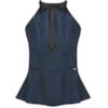 CHOPPER - BLUSA JEANS PEPLUM GOLA LAÇO - JEANS