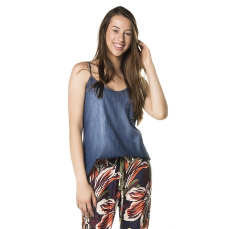 CHOPPER - REGATA JEANS COM BOLSO - JEANS CHOPPER - REGATA JEANS COM BOLSO - JEANS