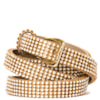 CINTO COURO FORRADO STRASS ESTREITO - DOURADO