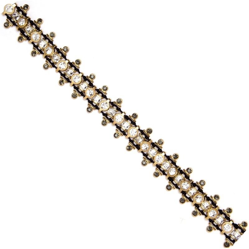 CINTO CRISTAIS COM FITA ENTRELAÇADA - DOURADO