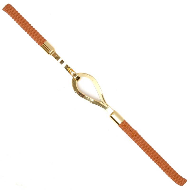 CINTO ELÁSTICO DE COURO FIV. GOTA - CARAMELO