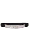 CINTO ELÁSTICO FECHO METAL LONGO PRATA - PRETO