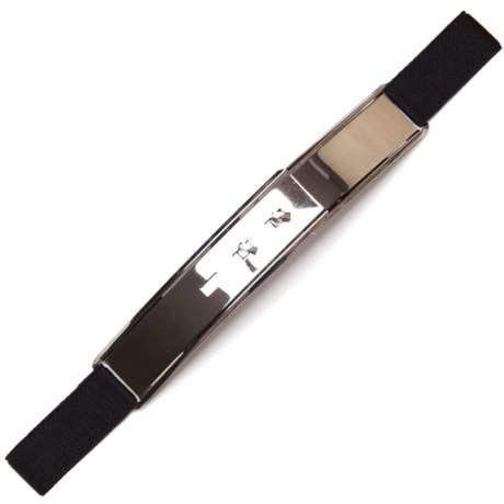 CINTO ELÁSTICO FECHO METAL LONGO PRATA - PRETO