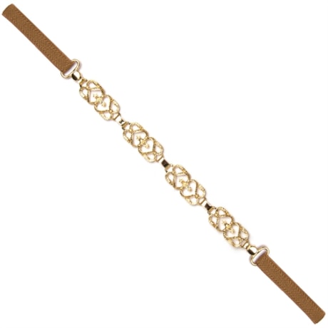 CINTO ELÁSTICO FINO METAL ARABESCOS - CARAMELO