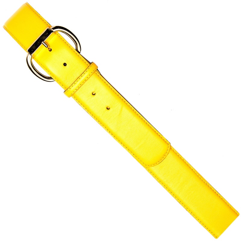 CINTO MÁRIO ADINOLFI COURO SAFFIANO ITALIANO - AMARELO