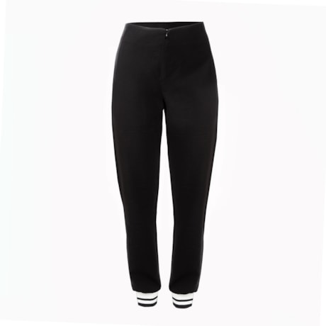 CLEO AIDAR - CALCA JOGGER BARRA RETILINEA PRETO