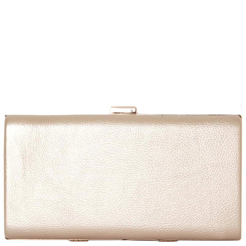 CLUTCH BÁSICA LISA GRANDE FECHO RETANGULAR - DOURADO