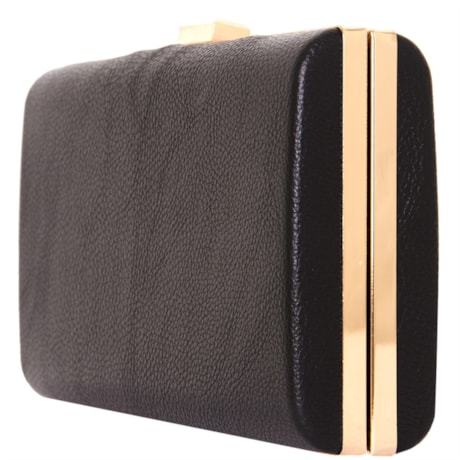 CLUTCH BÁSICA LISA GRANDE FECHO RETANGULAR - PRETO