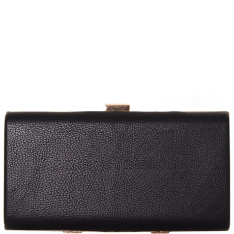 CLUTCH BÁSICA LISA GRANDE FECHO RETANGULAR - PRETO