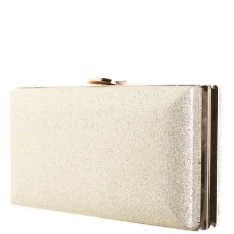 CLUTCH CAPITOLLIUM  GLITTER FECHO METAL - DOURADO