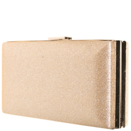 CLUTCH CAPITOLLIUM  GLITTER FECHO METAL - NUDE