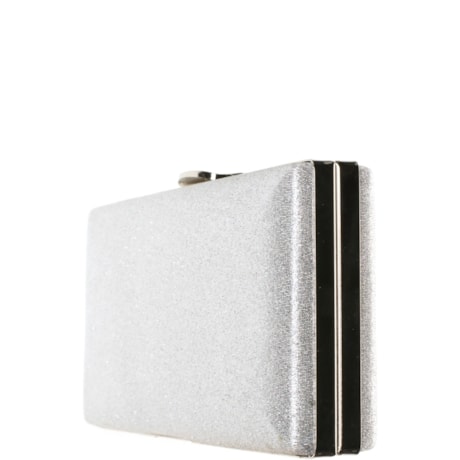 CLUTCH CAPITOLLIUM  GLITTER FECHO METAL - PRATA