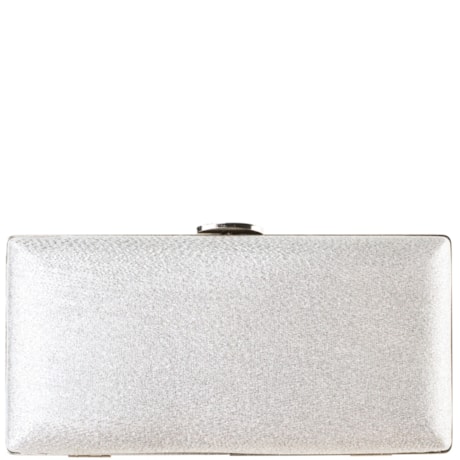 CLUTCH CAPITOLLIUM  GLITTER FECHO METAL - PRATA