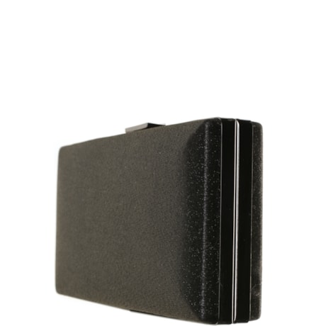 CLUTCH CAPITOLLIUM  GLITTER FECHO METAL - PRETO