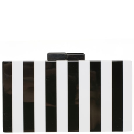 CLUTCH CAPITOLLIUM RETANGULAR ACRILICO LISTRAS VERTICAIS - P&B CLUTCH CAPITOLLIUM RETANGULAR ACRILICO LISTRAS VERTICAIS - P&B