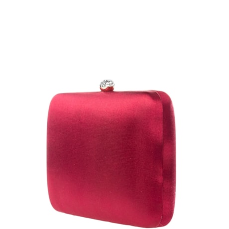 CLUTCH DONNA BRASIL CETIM CRISTAIS AUSTRÍACOS NO FECHO - VERMELHO