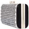 CLUTCH FRENTE PASTILHA ESPELHO C/ STRASS - PRETO