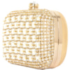 CLUTCH FRENTE STRASS + CHATONS FECHO CRISTAL COM COSTAS LISA - DOURADO